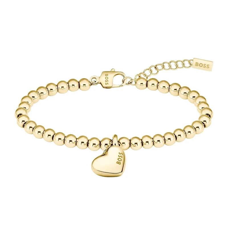 BOSS Jewelry Women's HONEY HEART BEADS Collection Beaded Bracelet in Yellow Gold with a Heart Charm - 1580643
