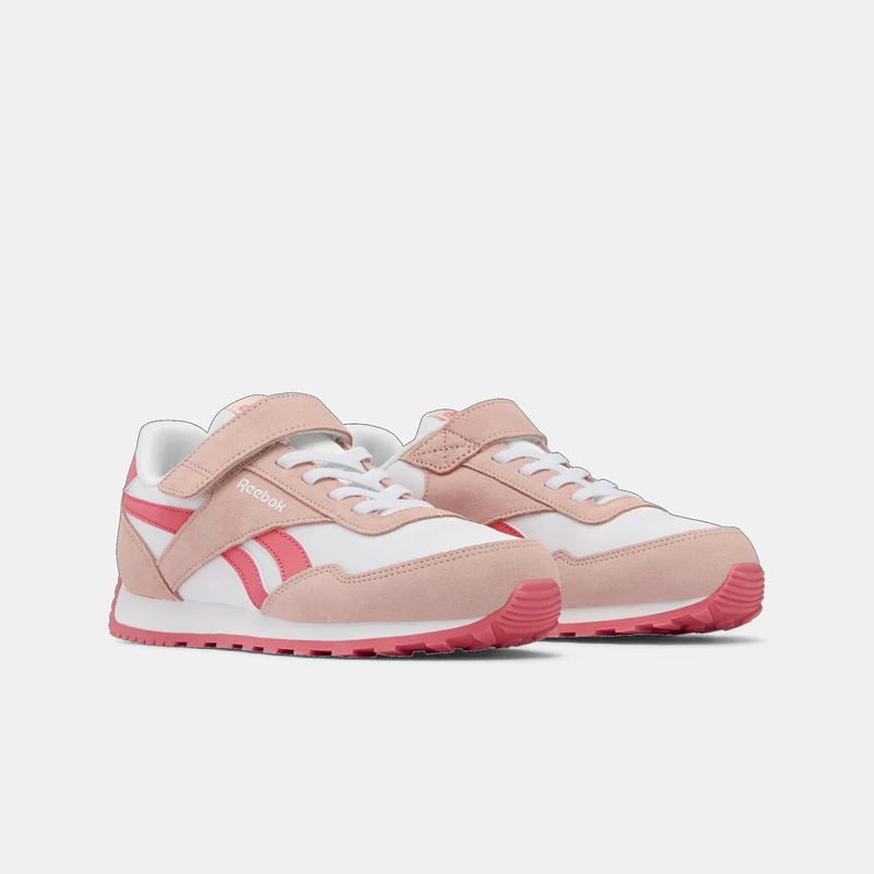 Reebok Girl's Glide Low Elastic & TOP Strap Sneaker, FTWRWHITE/SUBTLEPINK/PASSIONPINK, 31.5