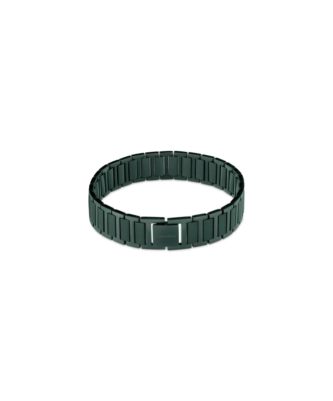 Calvin Klein Men's STRUCTURED LINKS Collection Link Bracelet in Stainless Steel with Green Plating - 35100030