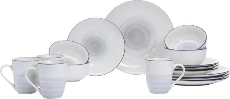 Luna 16-Piece Crockery Set, Grey