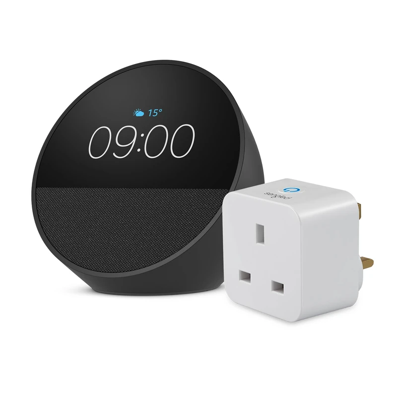 Echo Spot | Black + Sengled Smart Plug, Works with Alexa - Smart Home Starter Kit, with Alexa+ Early Access