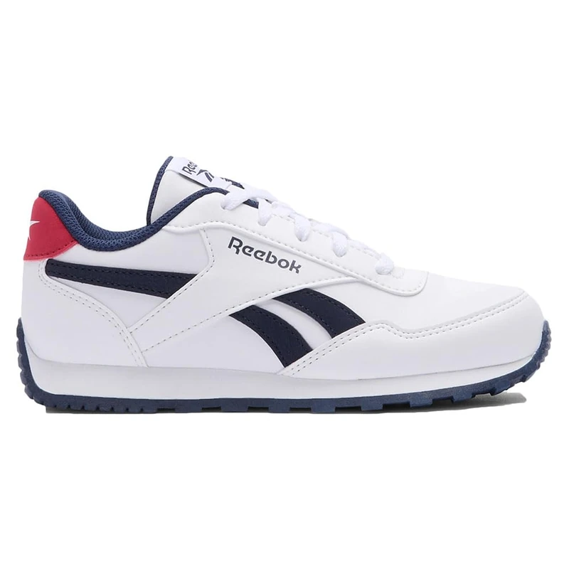 Reebok Unisex Kid's Glide Low Sneaker, White/VECTORNAVY/FLASHRED, 34.5