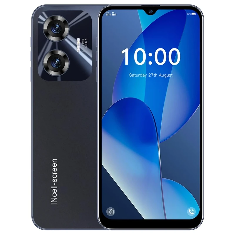 PrzTIk 4G Mobile Phone, Android 12.0, 3GB+32GB/256GB,4600mAh,6.3’’ HD+ Display, 4G Dual SIM,Face Unlocked,GPS,Globale Version (C55-Black)