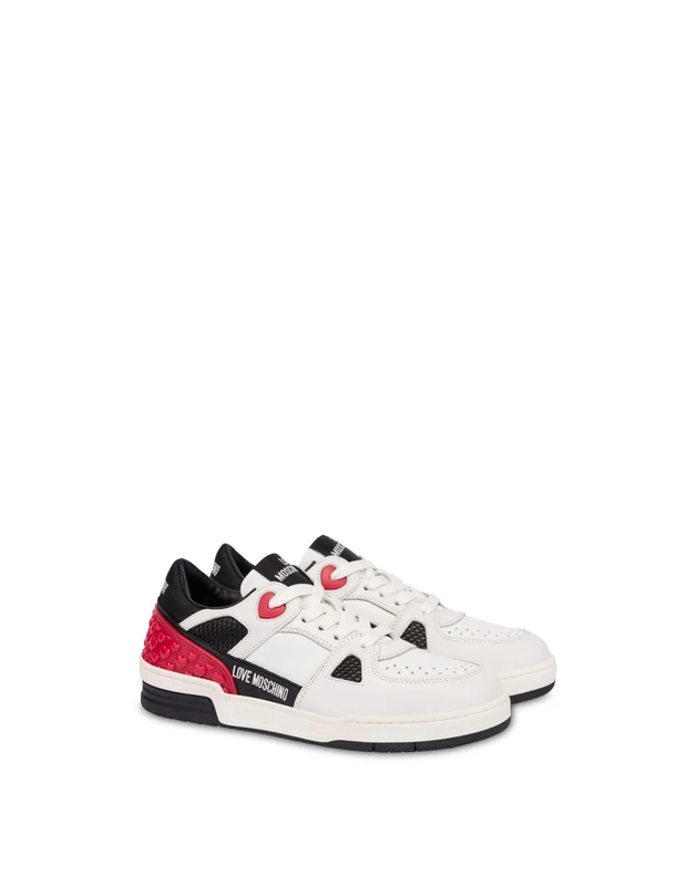 Love Moschino JA15084G1NIKB10D, Women's Sneakers, White/Black, EU 38 - UK 5, White Black, 6 UK