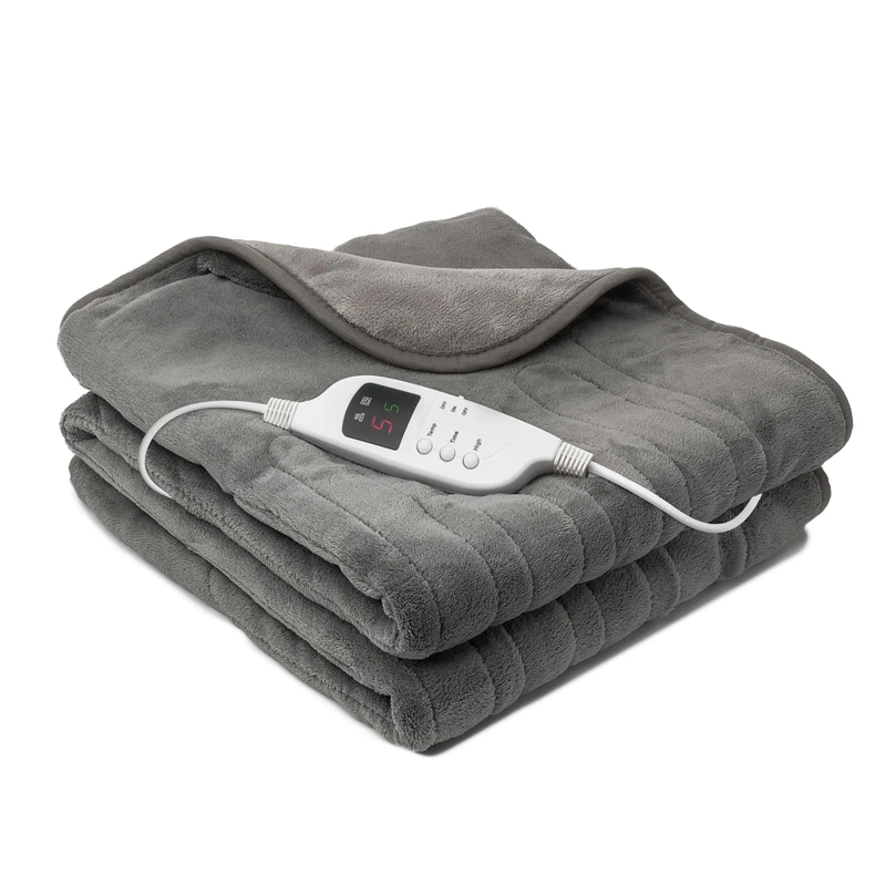 Daewoo Heated Throw Blanket, Soft Flannel Fur Fleece With Detachable Controller For Machine Washing, 9 Hour Timer And 9 Heat Settings With High Heat, Cosy And Soft 160x120cm
