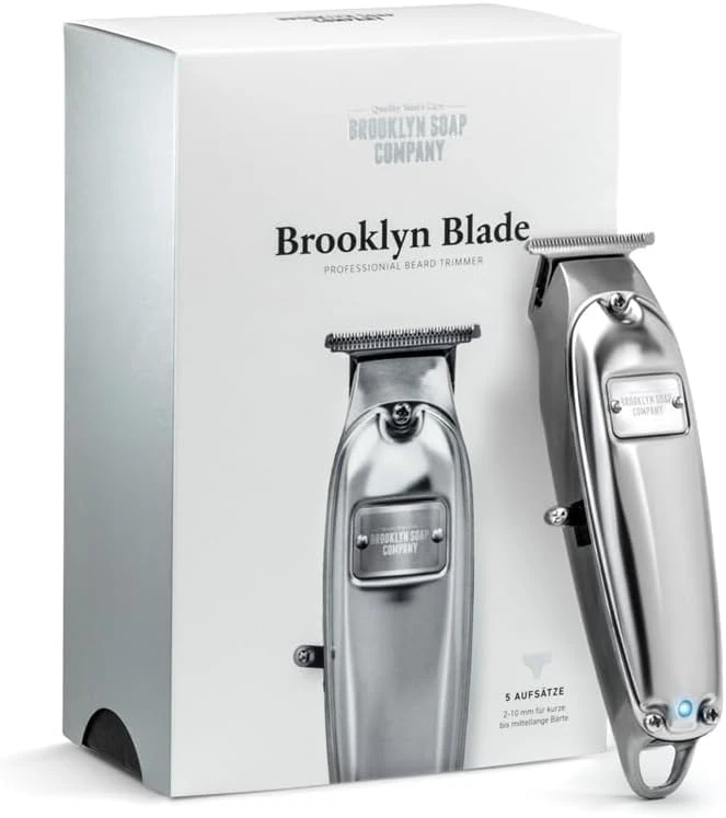 Brooklyn Soap Company - Brooklyn Blade Beard Trimmer USB-C - Professional Beard Trimmer for Men - Stainless Steel Trimmer with 5 Attachments - Electric Beard Razor for Short to Medium Beards