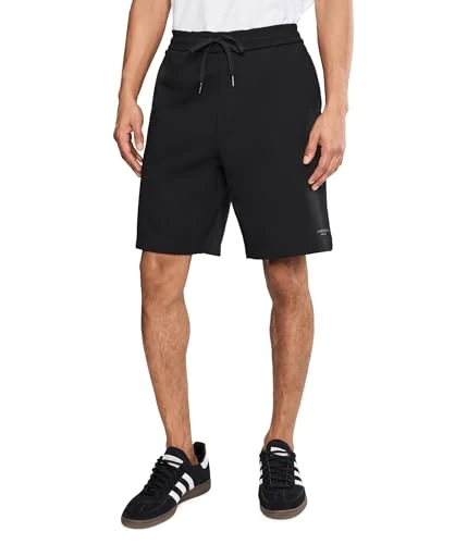 Armani Exchange Essential Drawstring Side Milano-New York Logo Bermuda Shorts, Black, XXL Men, Black, XXL