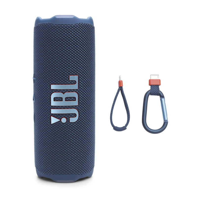 JBL Flip 7 Portable Waterproof and Drop Proof Speaker, Pro Bold Sound with AI Sound Boost, 16 Hours Battery Life and PushLock System with Interchangeable Accessories (Blue)