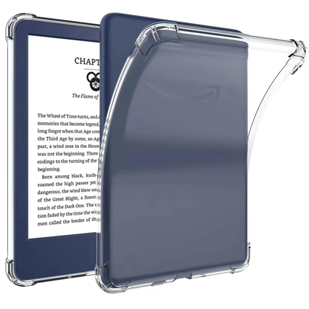 VOVIPO Clear Case for 6" Kindle (11th Generation-2024/2022 Release), Ultra Soft Flexible Transparent TPU Skin Bumper Back Cover Light Shell Reinforced Corners for Kindle 11th Gen 2022/2024 6 inch-CR