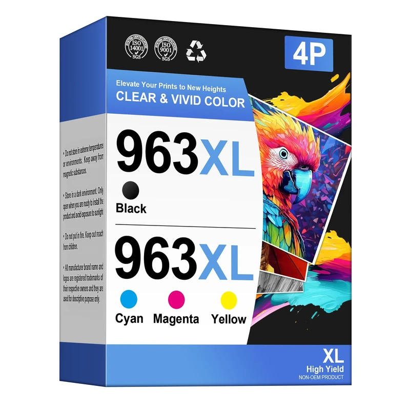 CATJOY 963XL Ink Cartridges Multipack Compatible for HP 963XL 963 Ink cartridges for HP Officejet Pro 9010 Ink Cartridges,Officejet Pro 9020 9012 9015 9013 9014 9016 9019 9025(4pack)