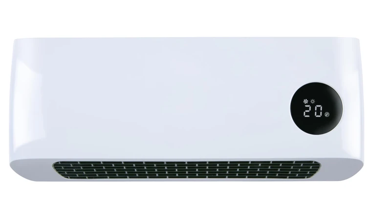 alpina Wall Mounted Heater Fan 1000-2000W - Electric Heater with Remote Control - PTC Ceramic Electric Heater Adjustable Temperature and Timer