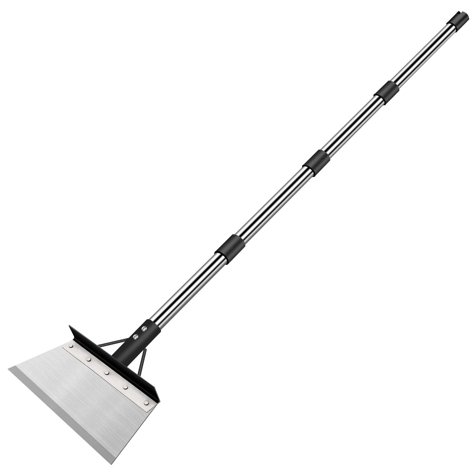 Ezkamfort Multifunctional Garden Cleaning Shovel,Gardening Scraper Shovel,Outdoor Spade Tool for Weeding,Heavy Duty Steel Flat tool with Adjustable Handle,Lawn Edging,Digging,Ice Removal(150cm)