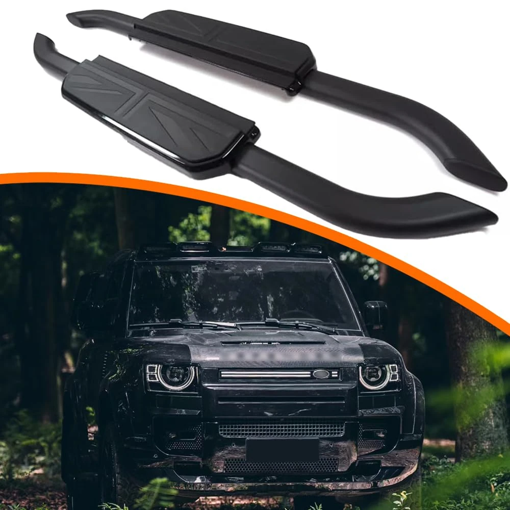 2pcs Side Step fit for Land Rover Defender 90 2020-2025 L663 2door Running Board Pedal Rail Board (Flag Style)