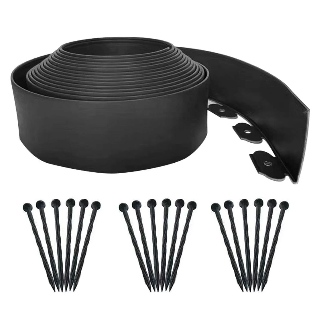 Lawn Edging Border 20ft Flexible Garden Edging Borders[Extra Tall 4in High] Landscape Edging with 30pcs Stakes, Mini Plastic Fence for Yard Flowerbeds,Grass,Path-Black