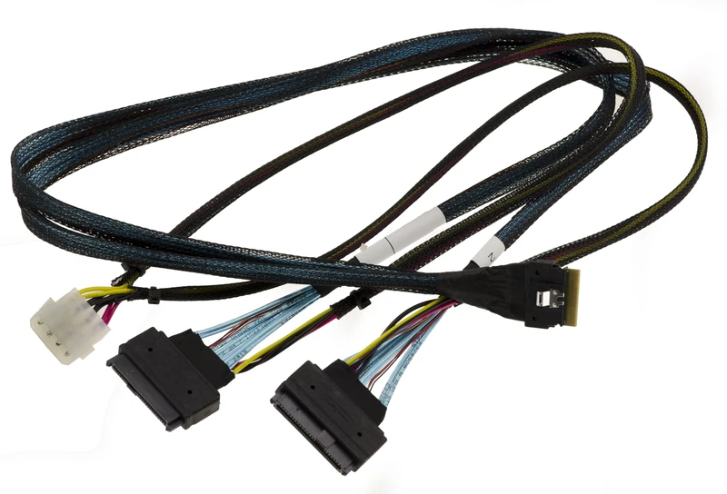KALEA-INFORMATIQUE PCIe 4.0 Cable Cord with Slim Connectors SAS SFF-8654 8i 74 Pin to 2X SFF-8639 68 Pin U2 U3 Length 70 cm