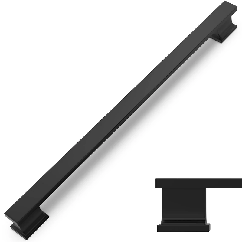 COTYKILEY 6 Pack 12.6 Inch(320mm) Matte Black Cabinet Handles Black Kitchen Cabinet Pulls Cabinet Door Handles Kitchen Cabinet Hardware