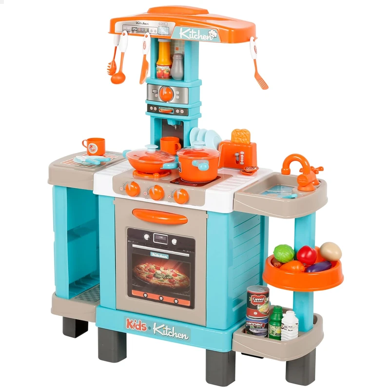 ColorBaby 47967 My Home Kitchen Toy 78 x 28 x 87 cm Light and Sound with Accessories for Cooking, Food, Oven, Shelves, Sink Children's Kitchens, Children's Kitchens