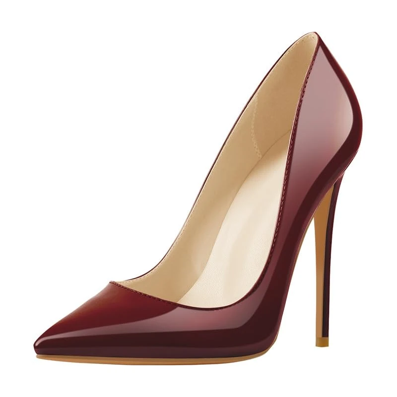 blingqueen Stiletto Heel Pumps for Women Pointed Toe High Heels Wedding Shoes Sexy 4.7 Inch Heel for Women Pole Dancing Shoes Casual Court Shoes Burgundy Party Dress Size 5 UK
