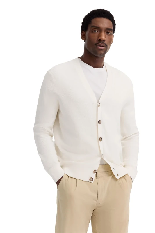 bugatti Men's 7600-85530d Cardigan Sweater, 20-Ecru, XL