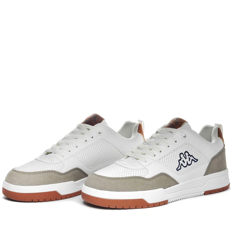 Kappa Mens Logo Manis Athletic Shoes, White Brown Dk Khaki, 11 UK