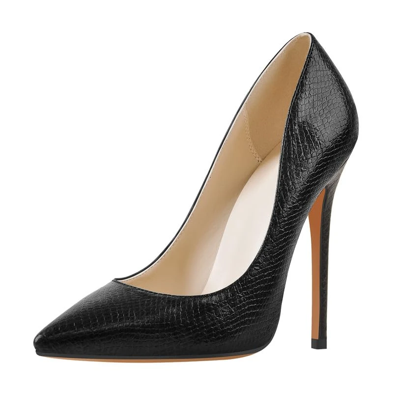 blingqueen Stiletto Heel Pumps for Women Pointed Toe High Heels Wedding Shoes Sexy 4.7 Inch Heel for Women Pole Dancing Shoes Casual Court Shoes Black Print Party Dress Size 5 UK