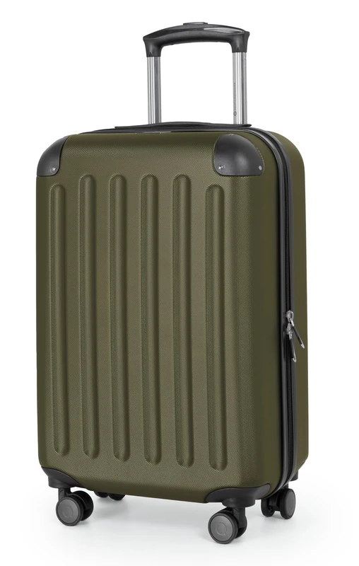 Hauptstadtkoffer Spree – Cabin Luggage, 55 × 35 × 20 cm for All Airlines, Travel Suitcase, Hard Shell Trolley, Carry-On Suitcase, Avocado