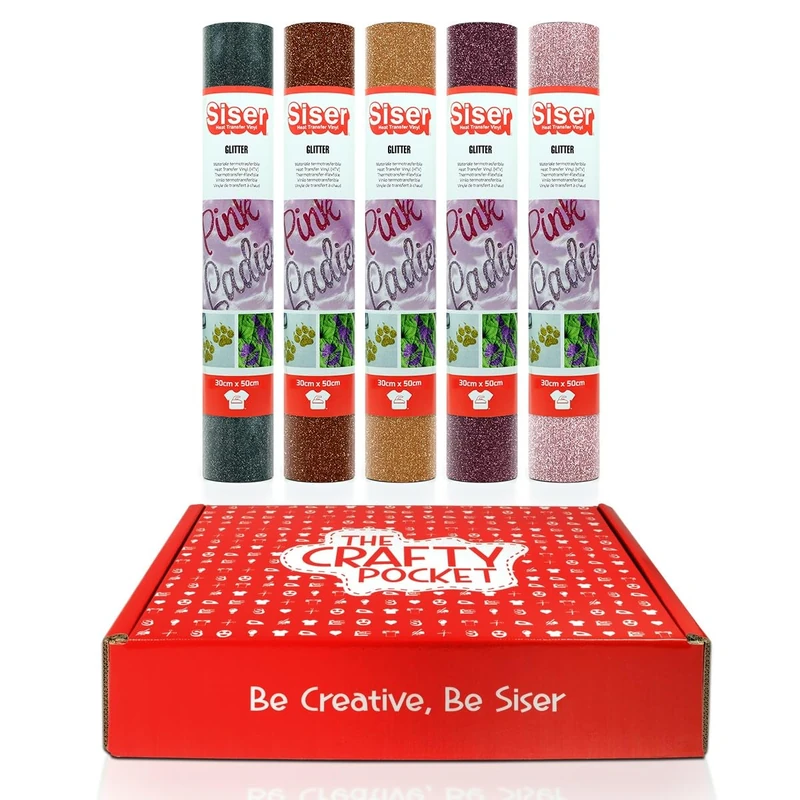 Siser Crafty Pocket Glamour Iron-On Vinyl - 5 Glitter Rolls