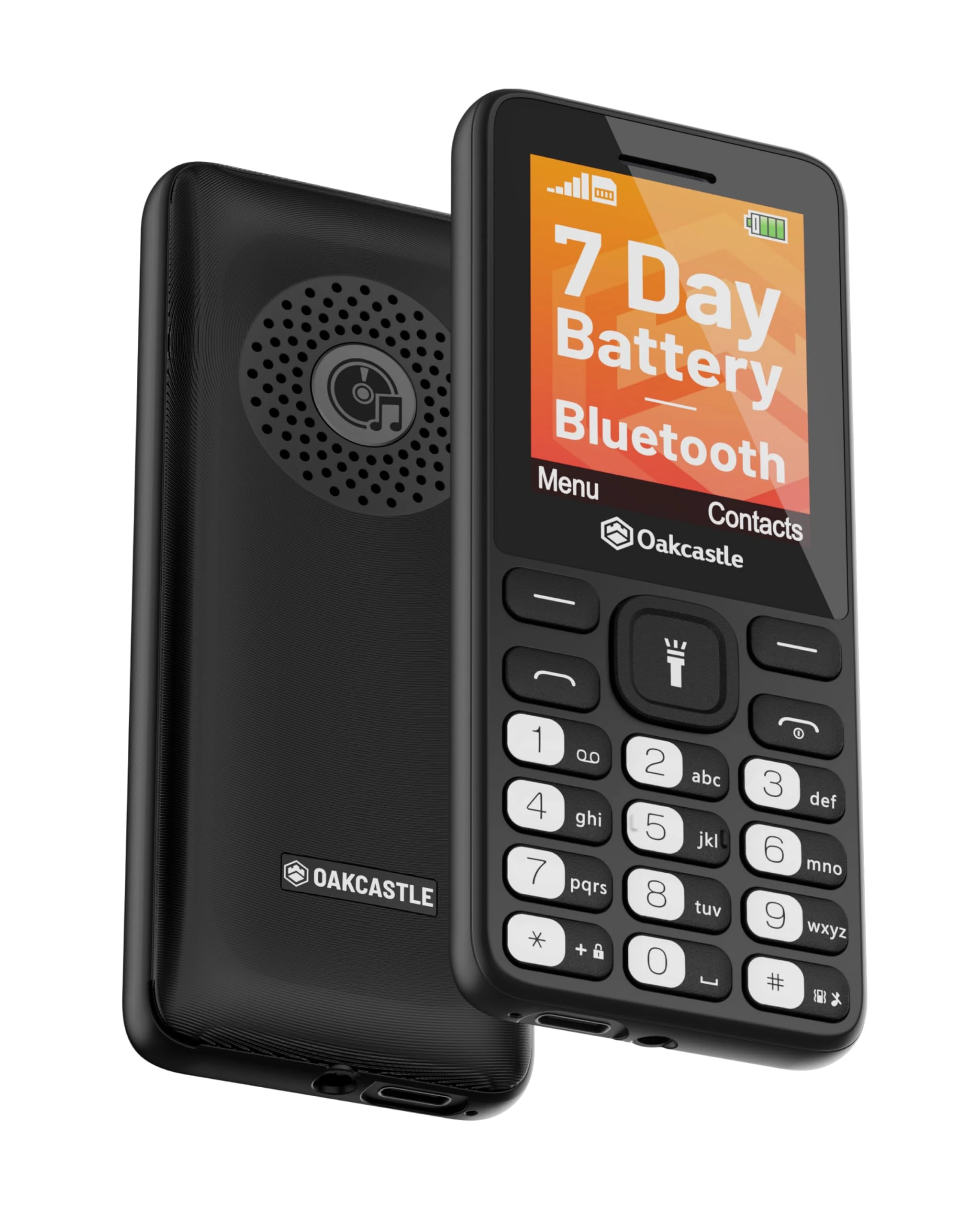 Oakcastle SIM free Unlocked Mobile Phone | Pay As You Go Mobile with Dual SIM & SD Card Slots | Basic Mobile with Bluetooth, FM Radio & MP3 Playback | Cheap Phone with 7+ Day Battery Life F101