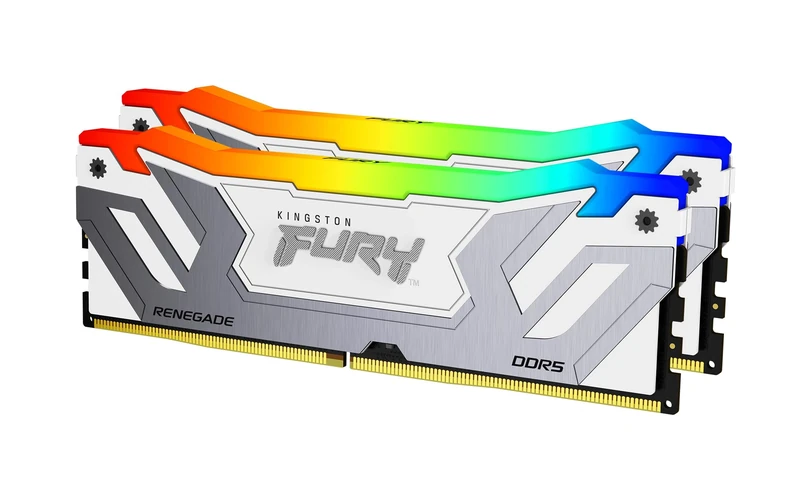 Kingston FURY Renegade DDR5 RGB Silver/White XMP 48GB (2x24GB) 8400MT/s CL40 CUDIMM Desktop Gaming Memory Kit of 2 - KF584CU40RWAK2-48