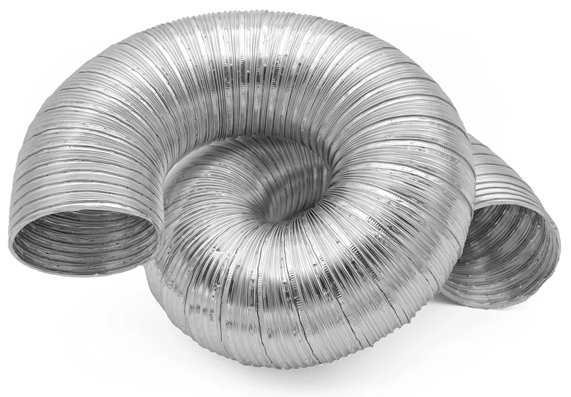 H&C VENT 160mm / 6.3 inch Ducting Pipe │ Flexible Aluminium Tube │ Aircon Duct Hose │ Ventilation Flex Exhaust Pipe │ Tumble Dryer, Gas Cooker, Extractor Fan Air Conditioning Conditioner (Air con AC)