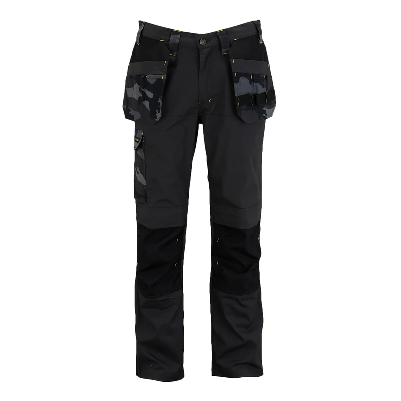 STANLEY Dixon Men's Holster Pocket, Regular Fit, Cordura Reinforced, Stretch Work Trousers, Black Camo, W38/L31