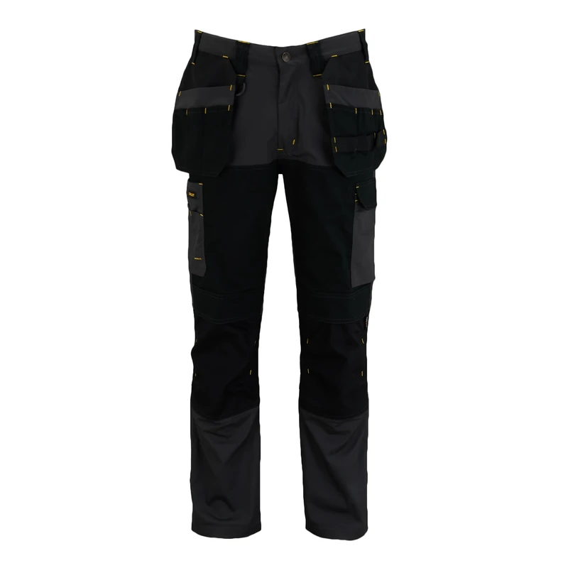 STANLEY Dixon Men's Holster Pocket, Regular Fit, Cordura Reinforced, Stretch Work Trousers, Grey/Black, W38/L31