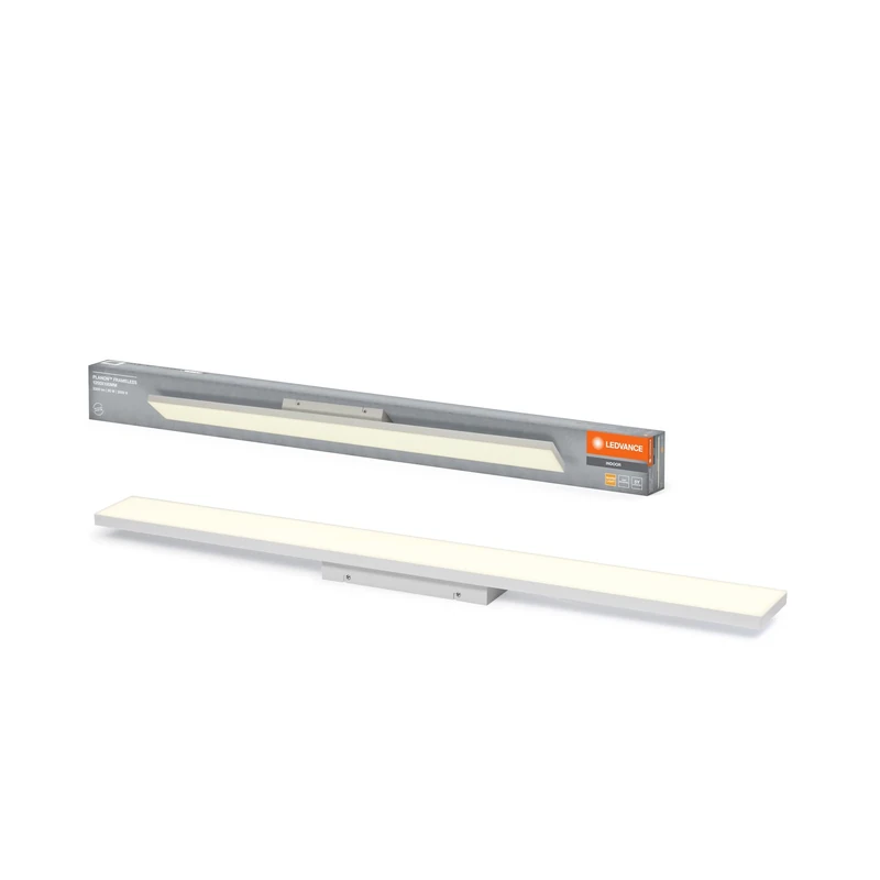 LEDVANCE Planon Frameless Ceiling Light in White with Advanced LED Technology, 35 W, Rectangular Shape (1200 x 100 mm), Warm White Light Colour at 3000 K, Aluminium housing, Frosted PMMA Diffuser