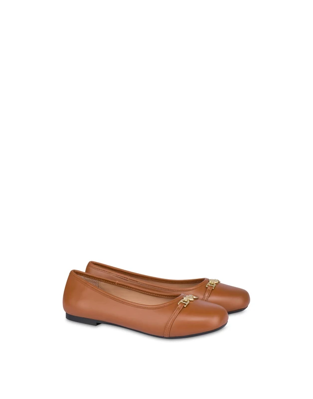 Love Moschino JA11081G1NIE0210, Women's Ballet Flats, Cognac, EU 39, Cognac, 7 UK