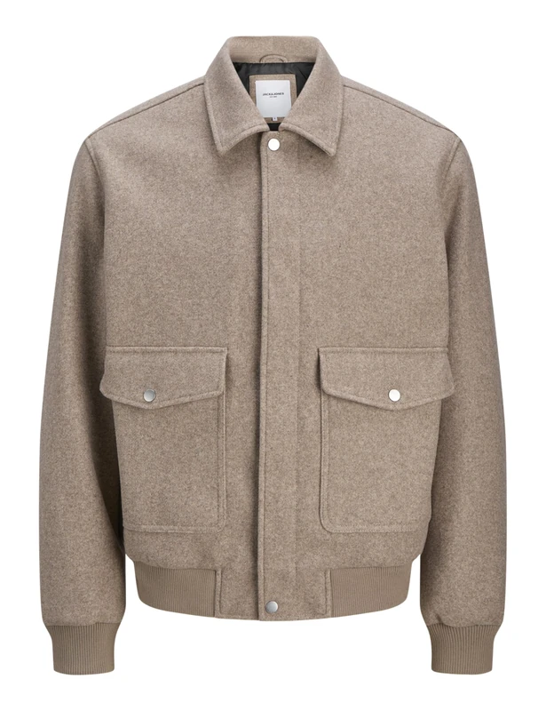 JACK & JONES Men's Jjshane Short Bomber, Greige, L, Greige, L