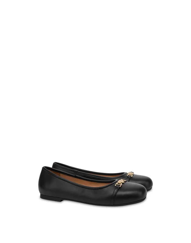 Love Moschino Women's Ja11081g1nie0000 Ballet Flat, Black, 6.5 UK