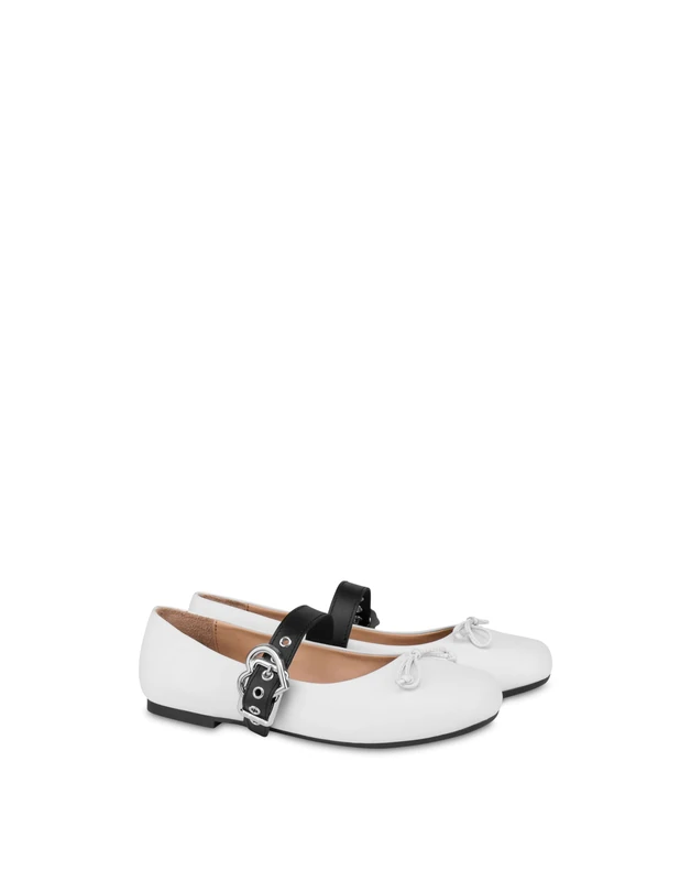Love Moschino JA11091G1NIE010A, Women's Ballet Flats, White, 39 EU, White, 7 UK