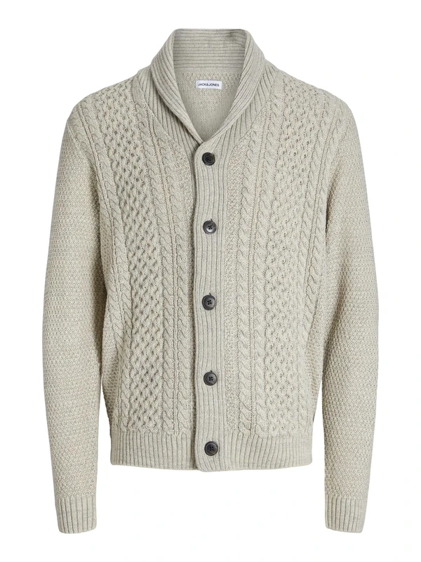 JACK & JONES Jjpaul Knit Shawl Cardigan, White Melange, M