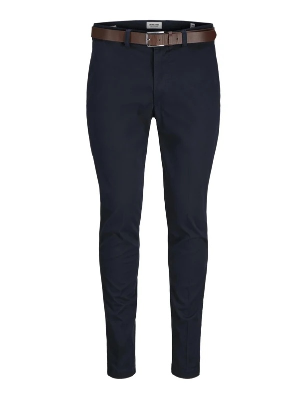 JACK & JONES Jpstmarco Franco Chino W Belt, Dark Navy, 33 W/32 L