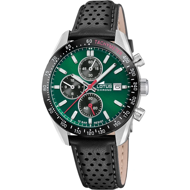 Lotus Mens Stainless Steel Chronograph Watch with Leather Strap 18995/6