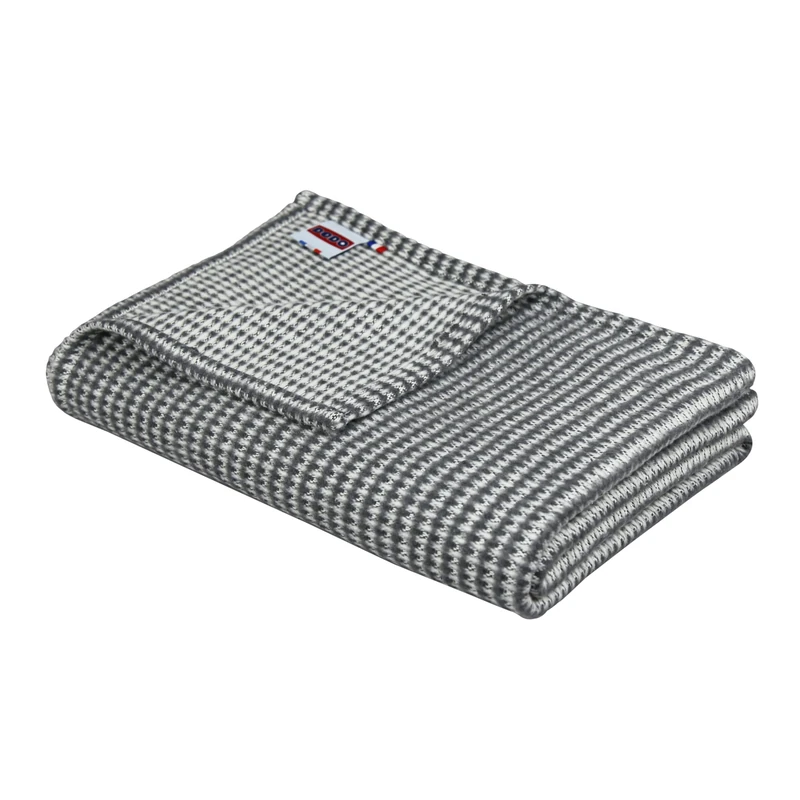 DODO I Plaid Recycled Cotton Caresse Slate – 120 x 180 cm, Exceptional Softness and Eco-Friendly Commitment, Durable and Elegant Comfort, Made in France