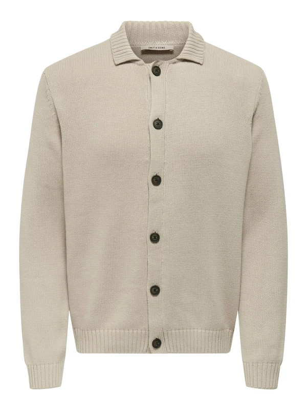 ONLY & SONS Men's Onsjacob Reg LS Cardigan Knit, Silver Lining, S - Image 1