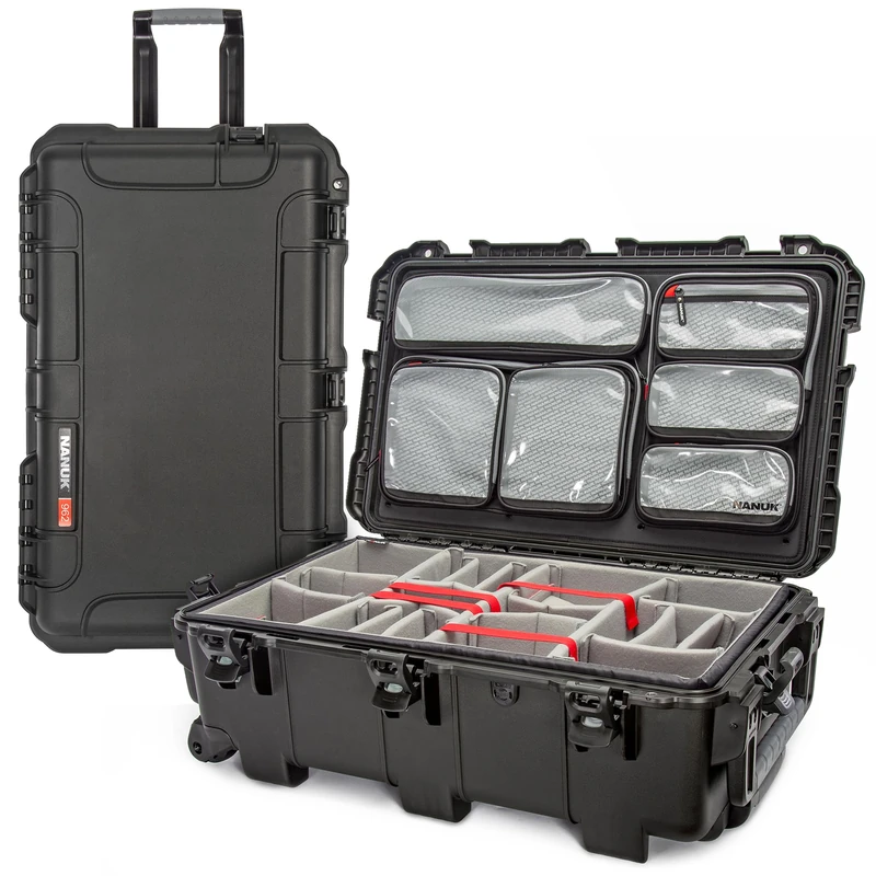 NANUK 962 Pro Photo Kit - Waterproof hard-shell camera case with padded dividers and wheels (79.0 × 49.5 × 28.2 cm) - Dustproof and shock-resistant (Black)
