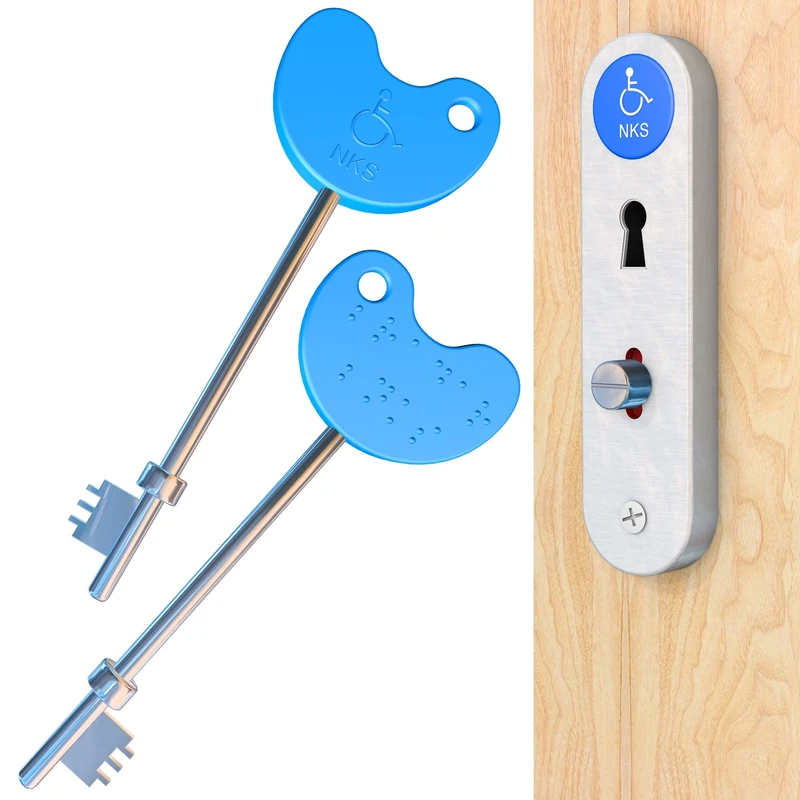 NKS Radar Key Disabled Toilet Bathroom Door Access Braille Easy Turn Pack Opens Over 10,000 Disabled Toilets (1) (2)
