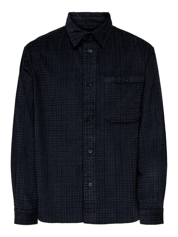 ONLY & SONS Onswaleed Corduroy Overshirt 0345, Jet Black, L