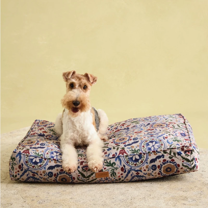 Rosewood x Joules Festival Floral Mattress for Dogs, Medium Dog Bed, Thickly Padded, Non-Slip Base, Washable, Luxury Pet Bed for Medium Dogs