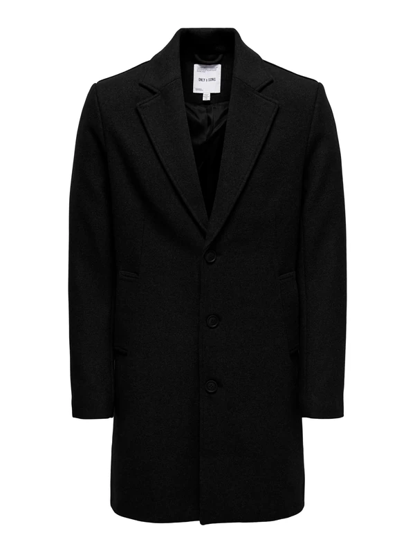 ONLY & SONS Onsmatthew OTW Noos Men's Wool Coat, black, L