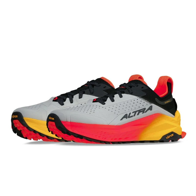 ALTRA Men's AL0A85NJ Olympus 6 Trail Running Shoe, Gray Red
