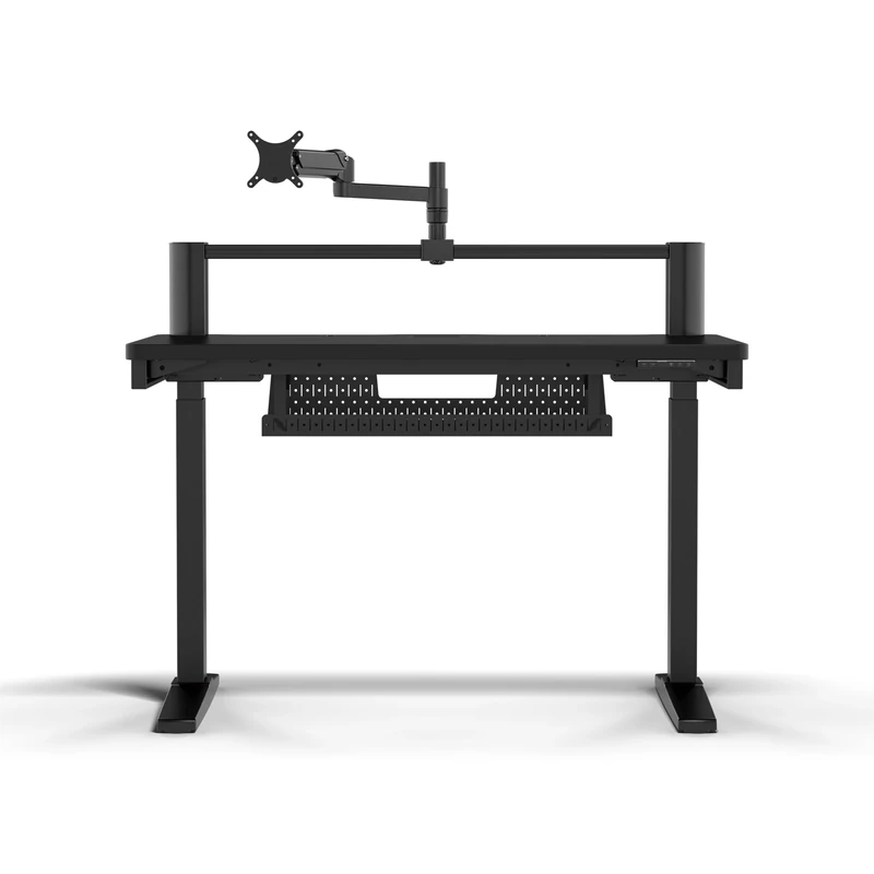 Corsair Platform:4 Elevate – 120cm x 76cm, Adjustable Height, Electric Standing Computer Home Office Gaming Desk, Memory Presets, Cable Management, USB Ports, Monitor Arm Included – Black