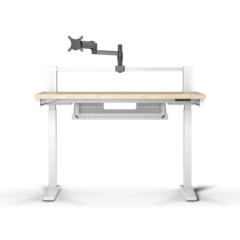 Corsair Platform:4 Elevate – 120cm x 76cm, Adjustable Height, Electric Standing Computer Home Office Gaming Desk, Memory Presets, Cable Management, USB Ports, Monitor Arm Included – White Pine Stain